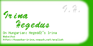 irina hegedus business card